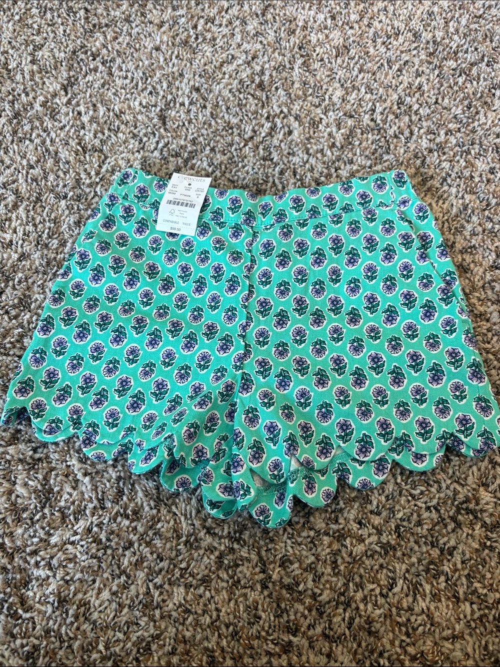 Girls' printed scallop-hem pull-on short